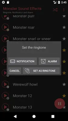 Monster Sound Effects android App screenshot 0